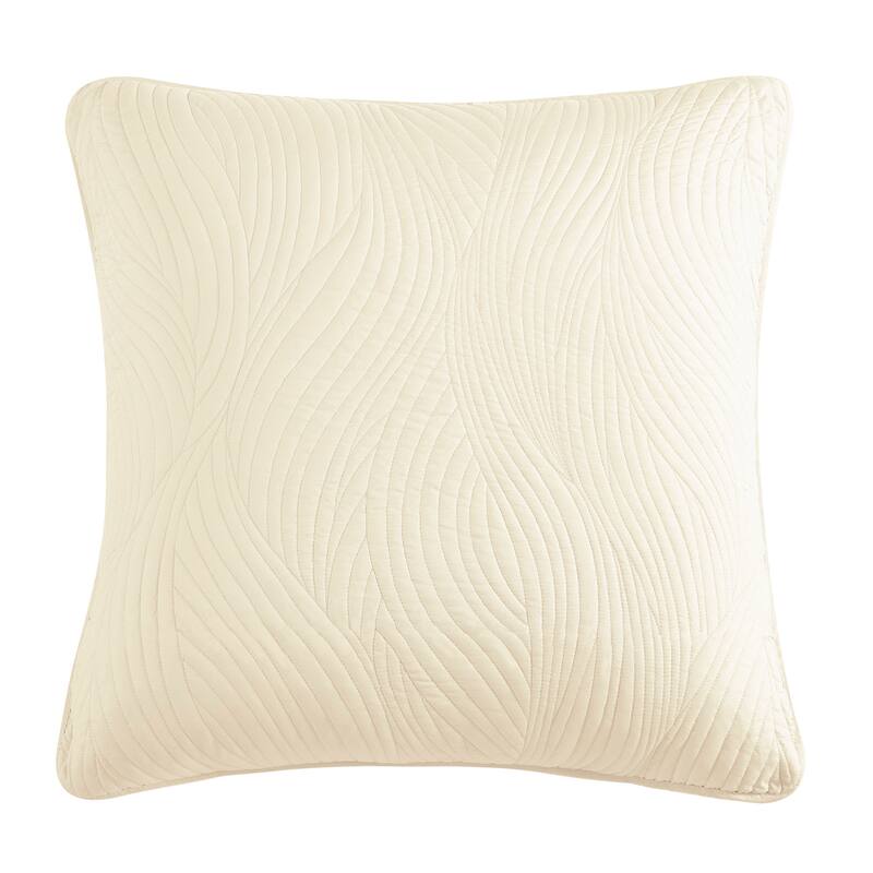 Brielle Stream Embroidered Euro Sham Cover