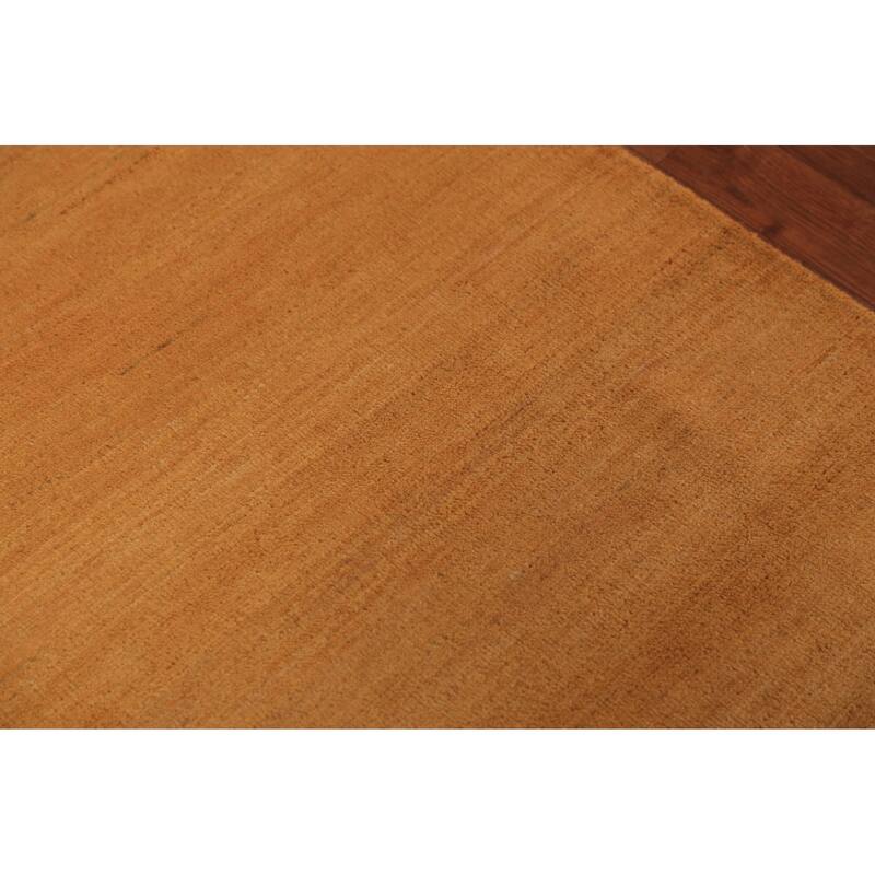 Modern Gold Gabbeh Oriental Rug Handmade Wool Carpet - 2'9" x 4'0"