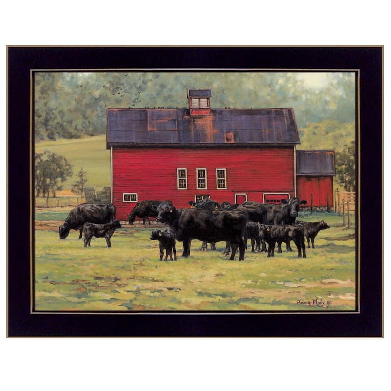 TrendyDecor4U Traditional "By the Red Barn" Framed Print Wall Art by Bonnie Mohr