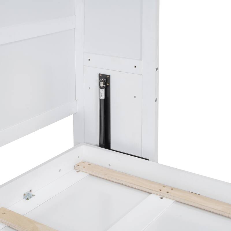 Queen Murphy Wall Bed with Integrated Storage Cabinets, Wardrobe and Drawers, Foldable Design