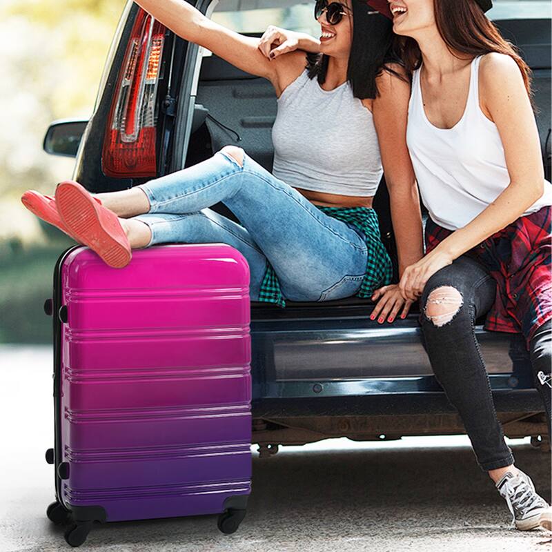 Gradient Color Hardshell Luggage Set with TSA Lock and Spinner Wheels - Expandable Lightweight Travel Suitcases 20", 24", 28"