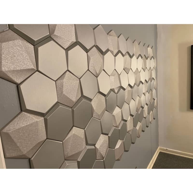 Art3d 20-Pieces Decorative 3D Wall Panels Faux Leather Tile, Hexagon