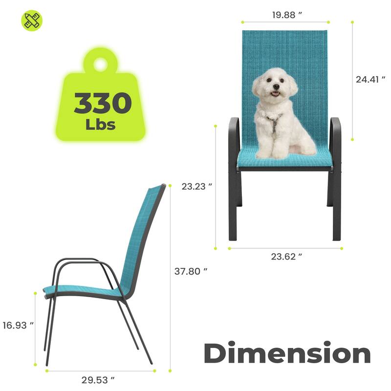 4-Pieces Stackable Black Steel Frame Stationary Dining Chair Dining Chairs Set