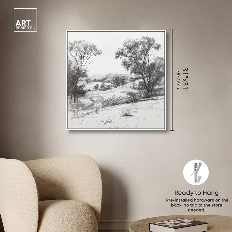Charcoal Countryside Canvas by Art Remedy