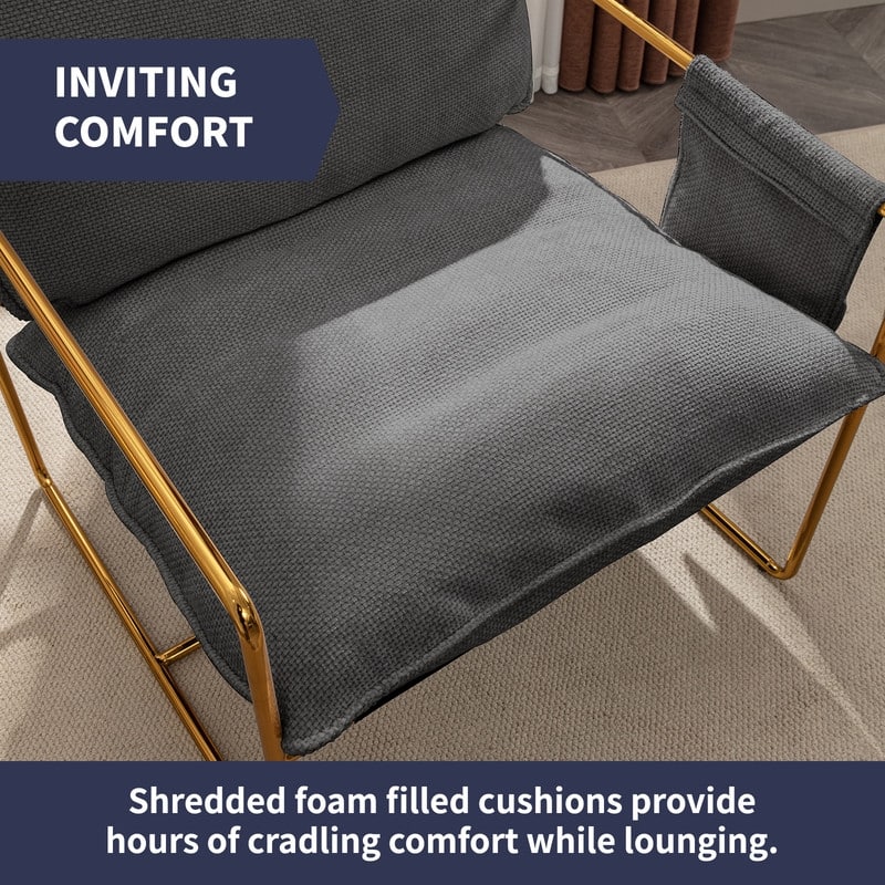 Mixoy Set of 2 Modern Metal Frame Sling Accent Chair