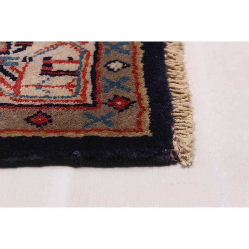 ECARPETGALLERY Hand-knotted Andelz Dark Navy Wool Rug - 3'5 x 10'1