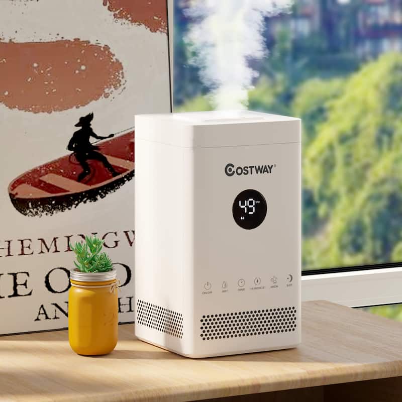 Costway 3.5L Quiet Top Fill Air Humidifier w/ 3-Level Mist Timer Sleep