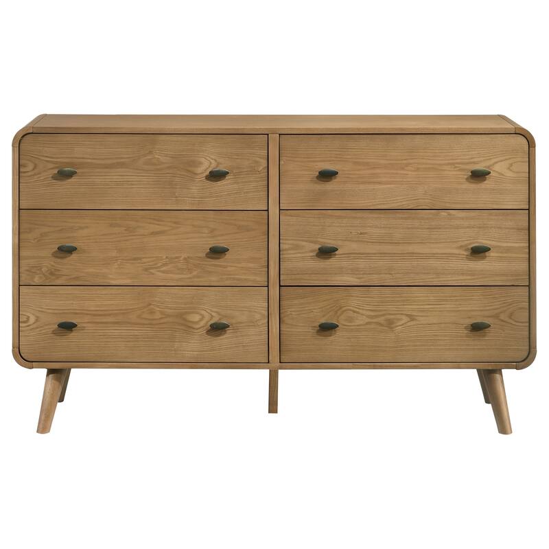 Robyn 6-drawer Bedroom Dresser and Mirror Light Ash
