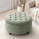 preview thumbnail 1 of 64, Tufted Large Round Storage Ottoman Footrest Beige/ Grey/ Blue