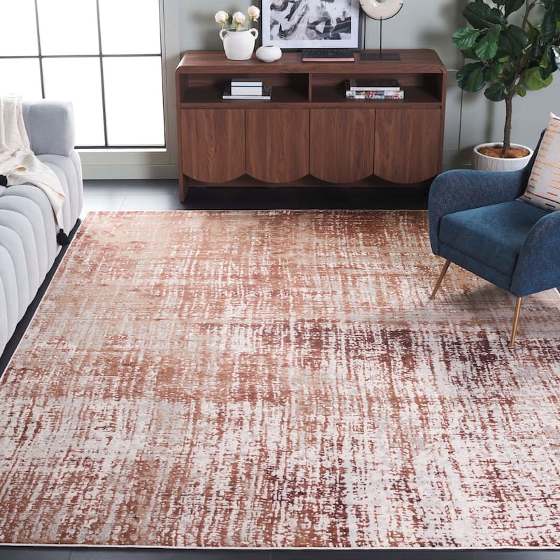 SAFAVIEH Noble Ginette Viscose Slip Resistant Rug - 8' x 10' - Beige/Gold - 8' x 10'