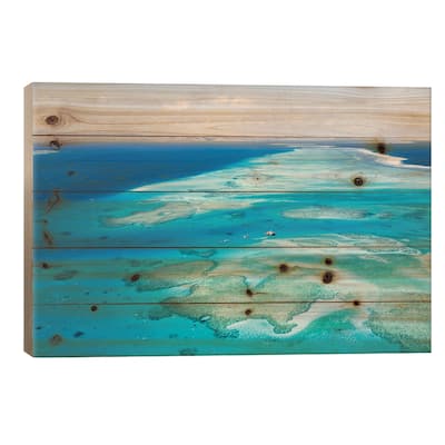 Aerial View Of Cloud 9 Floating Paradise, Malolo Barrier Reef, Republic Of Fiji Print On Wood by Matteo Colombo - Multi-Color