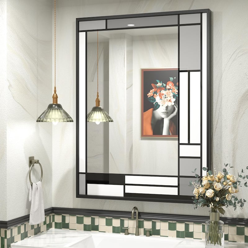Window Pane Wall Decor Bathroom Vanity Mirror Mounted