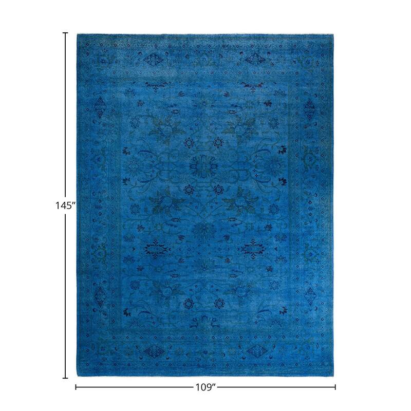 Vibrance, One-of-a-Kind Hand-Knotted Area Rug - Blue, 9' 1" x 12' 1" - 9' 1" x 12' 1"