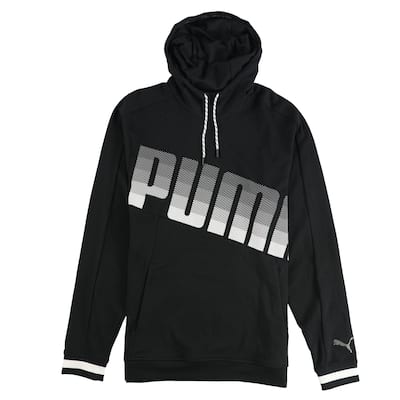 Puma Mens Graphic Logo Hoodie Sweatshirt, Black, Large
