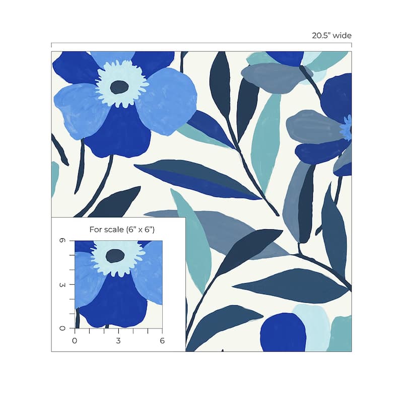 NextWall Garden Block Floral Peel and Stick Wallpaper