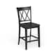 Eleanor X-Back Wood Counter Chairs (Set of 2) by iNSPIRE Q Classic - Antique Black