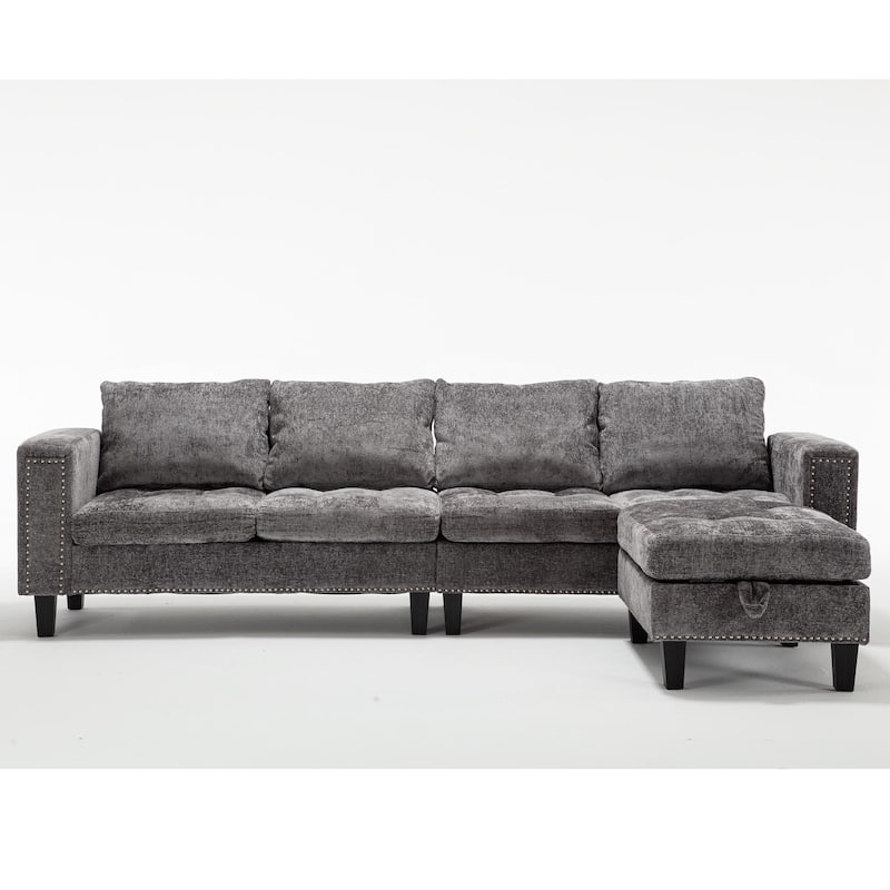 5-Seater Modular Sofa - Includes Storage Ottoman and Reversible Chaise