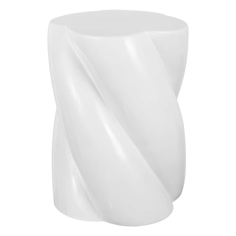 Yves 18" Modern Minimalist Rope Twist Ceramic Indoor/Outdoor Garden Stool, By JONATHAN Y
