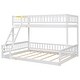 preview thumbnail 6 of 8, Twin XL over Queen Bunk Kids Bed Frame with Ladder, Guardrails, Detachable Design, White