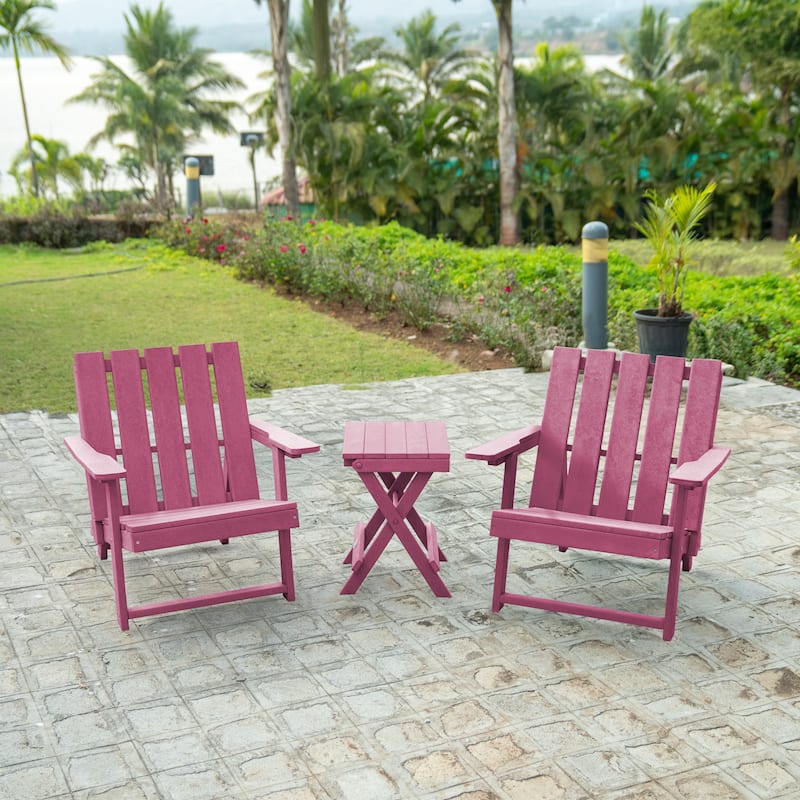 Amalfi Fully Assembled All-Weather HDPE Outdoor Folding Modern Adirondack Chair