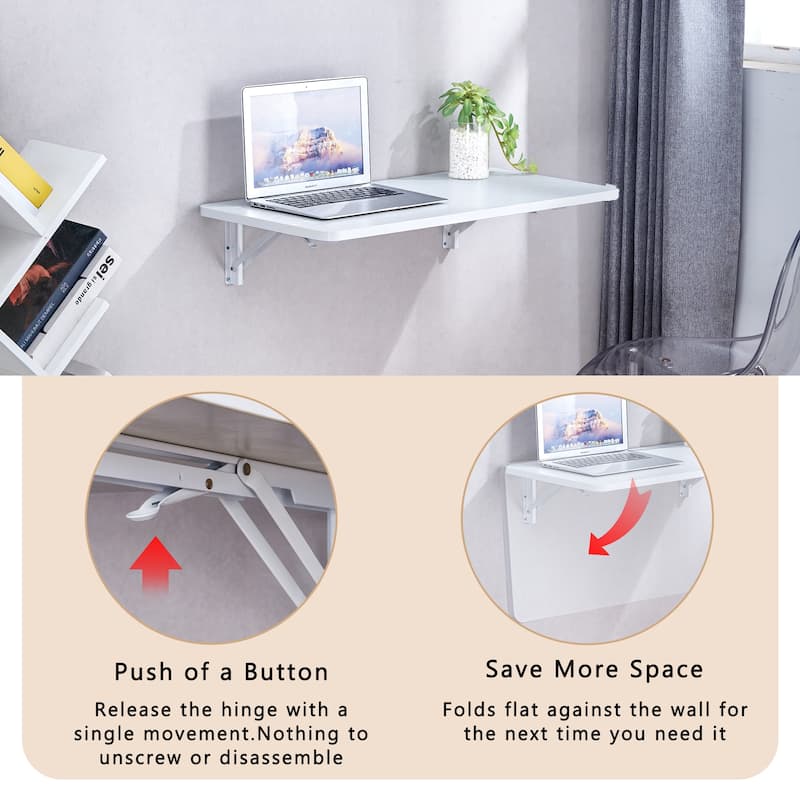 Small Spaces Folding Table Wall Mounted Magazine Holder