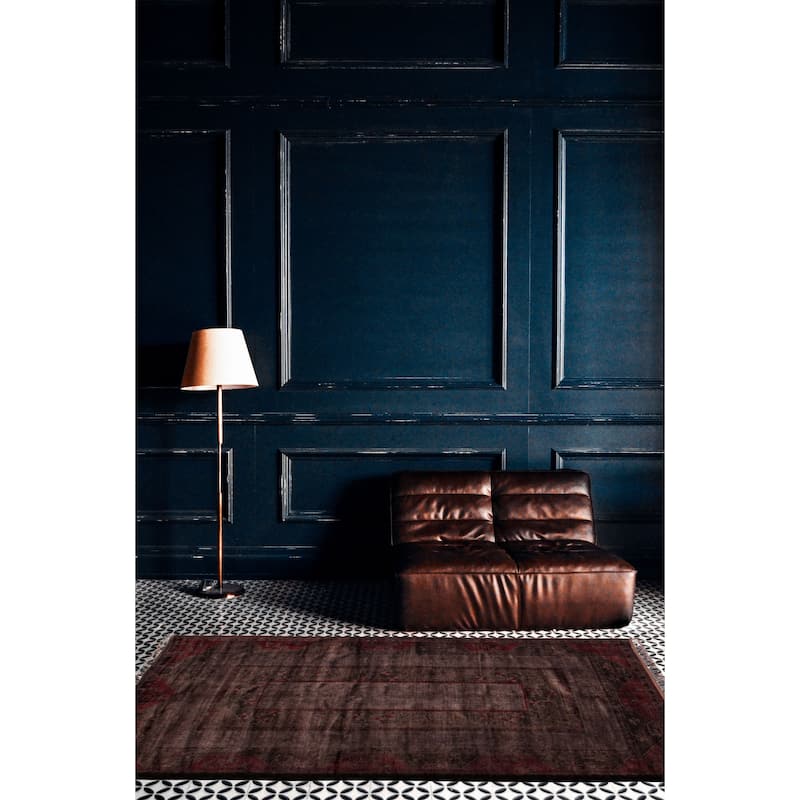 ECARPETGALLERY Hand-knotted Color Transition Dark Grey Wool Rug - 6'9 x 9'9