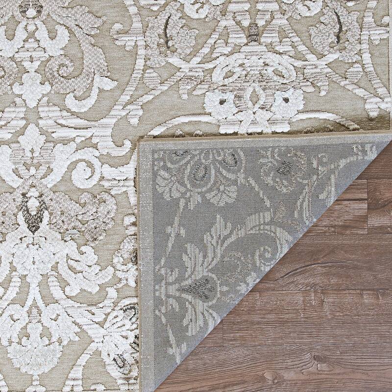 Couristan Cire Aurora Regal Mushroom-Antique Cream Area Rug