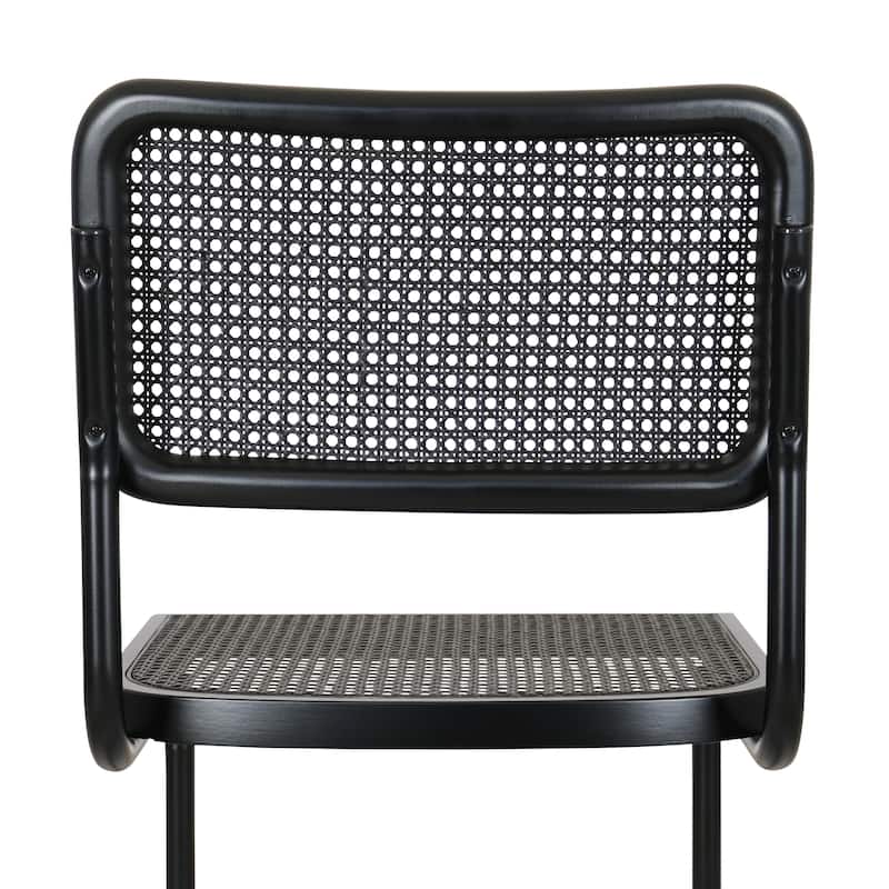 Breuer Chair Company Marcel Breuer Cesca Cane Cantilever Side Chair w/ Black Steel Frame (Various Wood & Cane Colors)