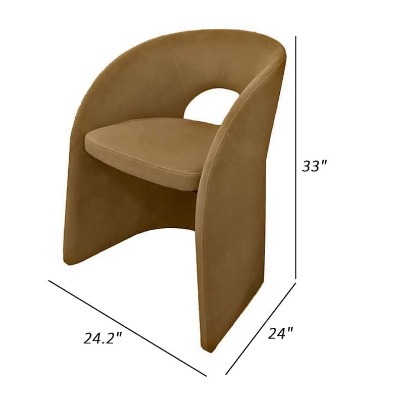 24 Inch Dining Chair, Art Deco Design, Jade Cushion, Tan Fabric Upholstery