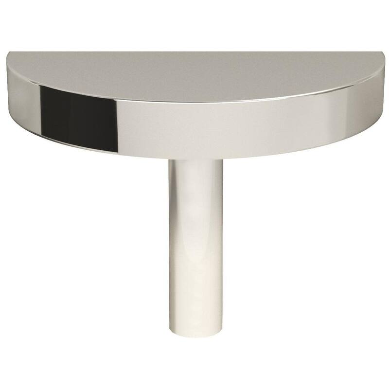 Hapny Home HM19 Half Moon 1-3/4" Designer Solid Metal Half Circle - Polished Nickel