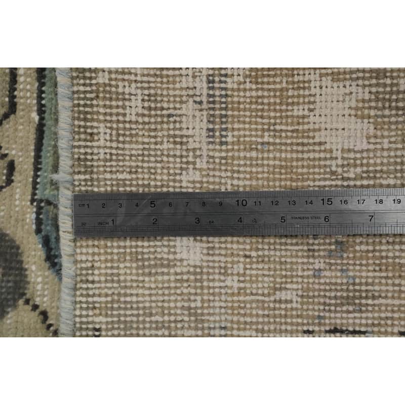 Hand Knotted Oriental 100% Wool Carpet Traditional Floral Greys & Charcoal Tabriz Area Rug - 11' 9'' X 9' 6''