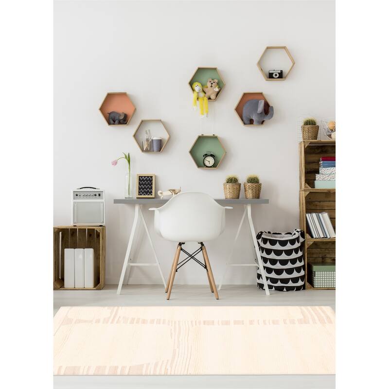 ECARPETGALLERY Hand-knotted Tangier Cream Wool Rug - 5'2 x 7'9