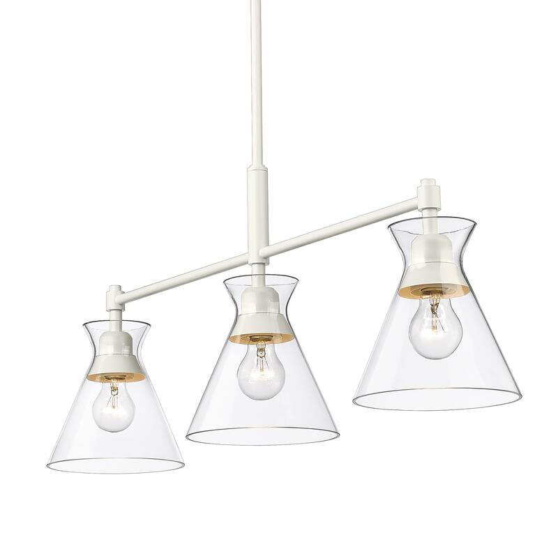 Malta 34" Wide 3-Light Linear Pendant with Clear Glass