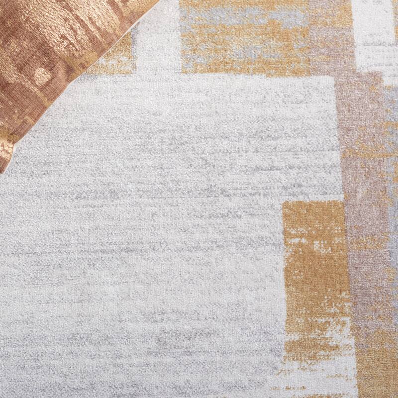SAFAVIEH Bayside Machine Washable Shereen Mid-Century Modern Abstract Rug