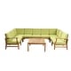preview thumbnail 22 of 22, Perla 9-seater Acacia Wood Sectional Sofa Set by Christopher Knight Home Teak + Green Cushion