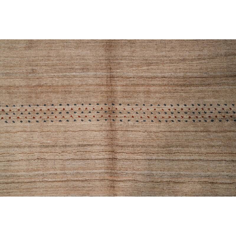 Hand Knotted Oriental 100% Wool Carpet Tribal Animal Pictorial Brown Gabbeh Area Rug - 8' 10'' X 5' 11''