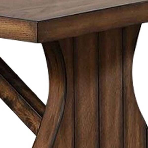 87 Inch Rectangular Dining Table With Dual Urn Pedestal Base Brown On Sale Overstock 31768301