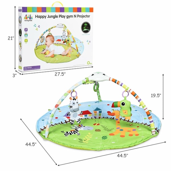 Baby Activity Educational Gym Play Mat with Hanging Toys