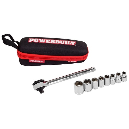 Powerbuilt 11 Piece 3//8-Inch Drive Metric Socket Set with Storage Pouch 941159