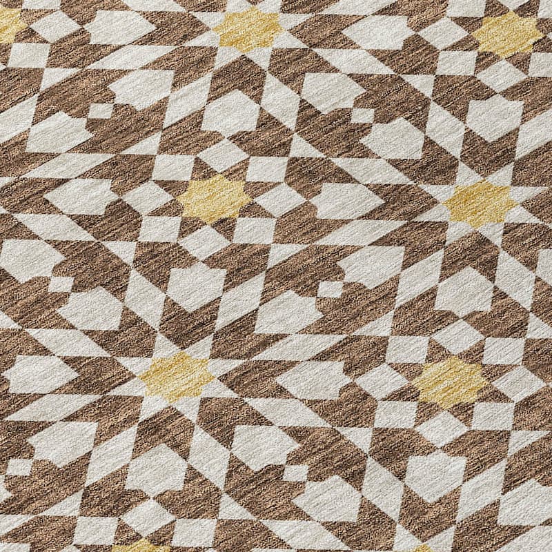 HomeRoots Floral Medallion Transitional Rectangle Outdoor Rug