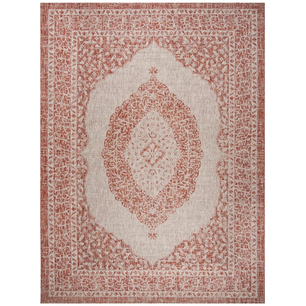 SAFAVIEH Courtyard Thoma Medallion Indoor/ Outdoor Waterproof Patio Backyard Rug