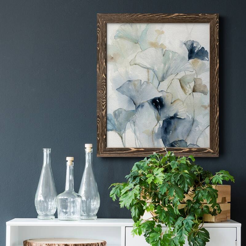 Indigo Ginkgo I-Premium Framed Canvas - Ready to Hang