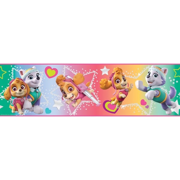 slide 2 of 5, Paw Patrol Skye & Everest Peel and Stick Wallpaper Border by RoomMates