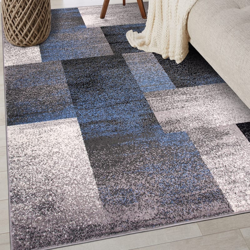 World Rug Gallery Modern Geometric Boxes Area Rug