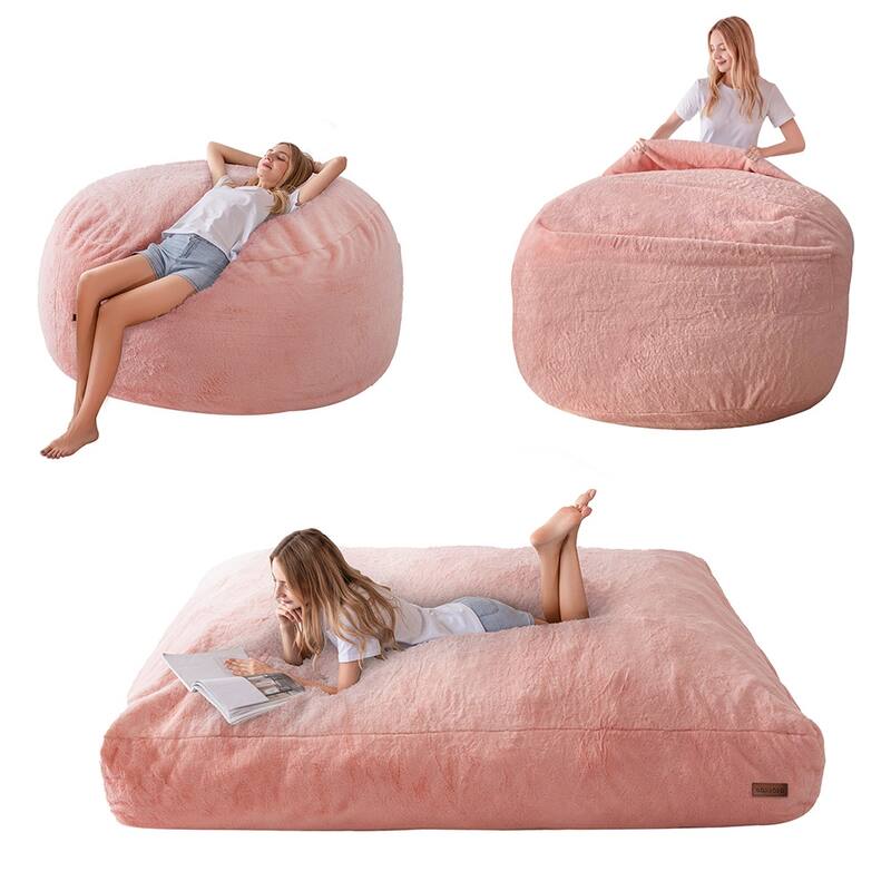 Giant Convertible Bean Bag Chair, Folds from Beanbag to Floor Mattress Bed
