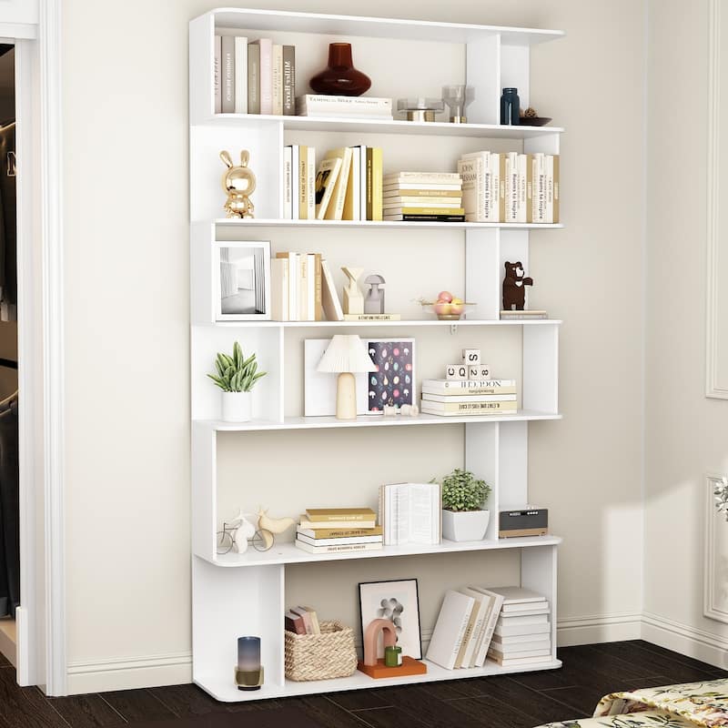 Buffet Display Cabinet Bookshelf Bookcase 81.9 Inches Tall Bookshelf