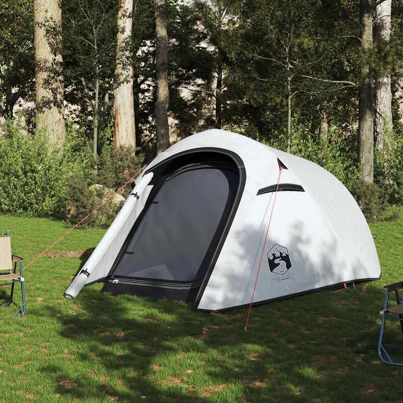 vidaXL Camping Tent Tunnel 3-Person White Blackout Fabric Waterproof - 90.6 x 43.3 x 47.2