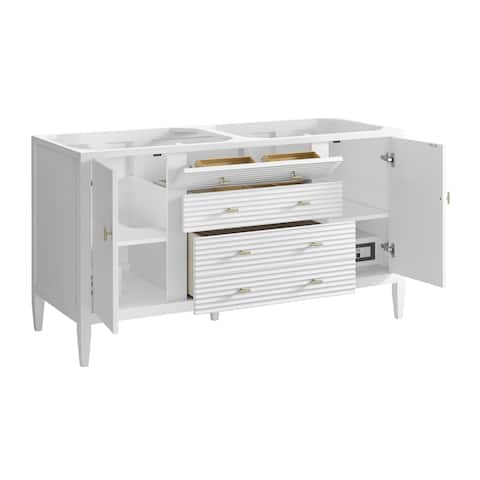 James Martin Vanities Myrrin 60 Double Vanity, Bright White