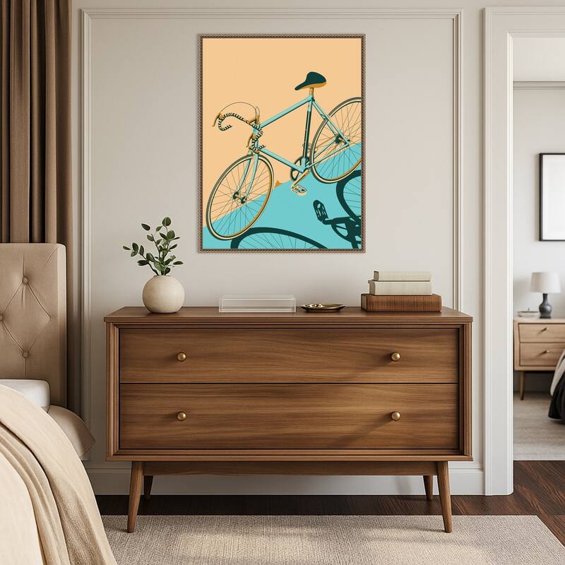 Isometric Bicycle by Wyatt 9 (23 x 30 in.), Framed Canvas Wall Art Print