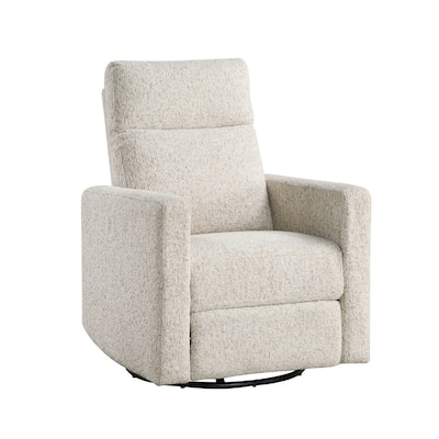 Yujo Recliner Chair, Manual, 30 Inch, Beige Chenille, 360 Swivel